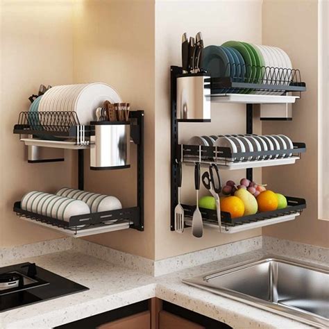 modern dish rack stainless steel